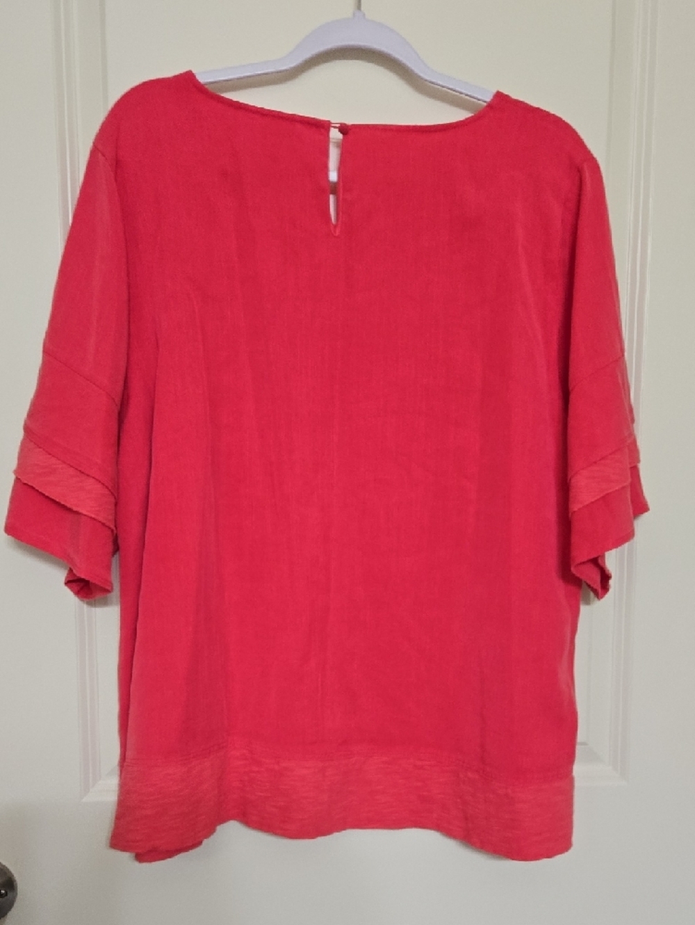 Soft Surroundings Coral Ruffle-Sleeve Tunic Top - Picture 2 of 4